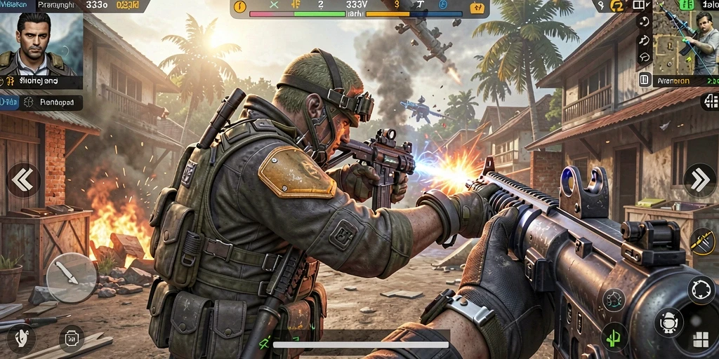 Tangkapan layar gameplay FPS yang mendebarkan dari 333V.