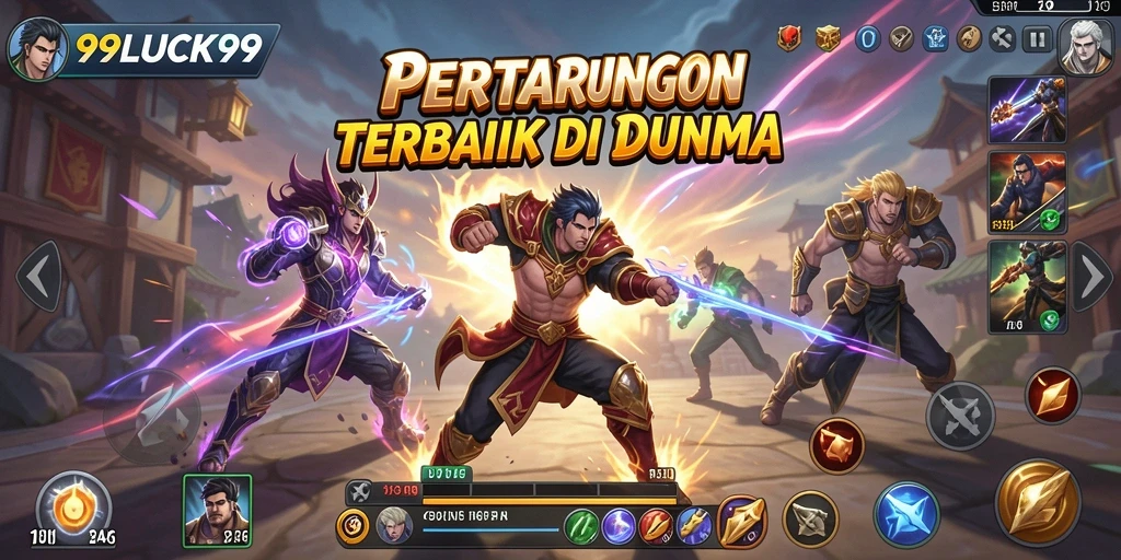 Screenshot gameplay 99LUCK99 yang menampilkan aksi tarung seru.
