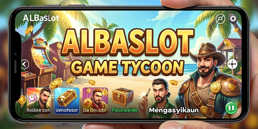 Screenshot ALBASLOT menampilkan pengelolaan kasino yang mendebarkan dan interaksi sosial.