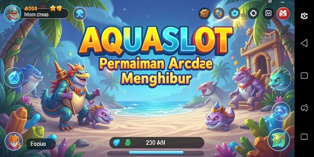 Screenshot gameplay AQUASLOT menampilkan aksi seru dalam permainan Arcade.