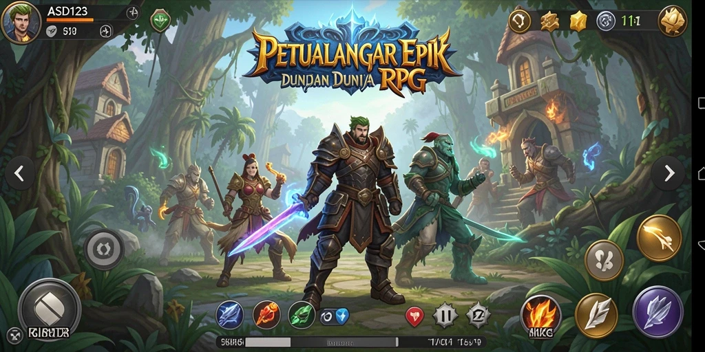 Menampilkan aksi seru dan dunia fantasi yang indah dalam ASD123.
