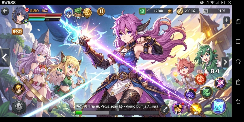 Tampilan gameplay BW888 yang memukau dalam dunia anime.