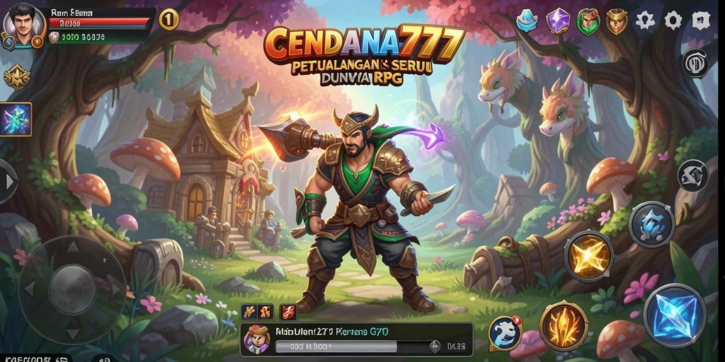Tangkapan layar gameplay CENDANA777 menampilkan pertarungan epik dalam dunia RPG.