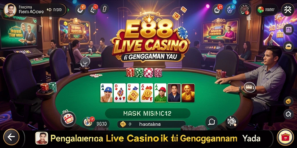 Gameplay Live Casino E88 dengan dealer langsung yang interaktif.