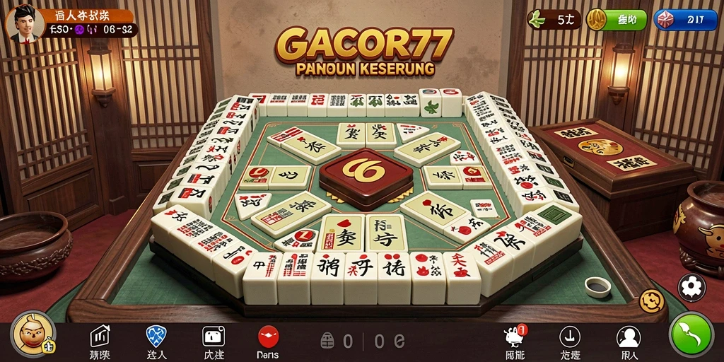 Tampilan gameplay GACOR77 yang menarik dalam permainan Mahjong.