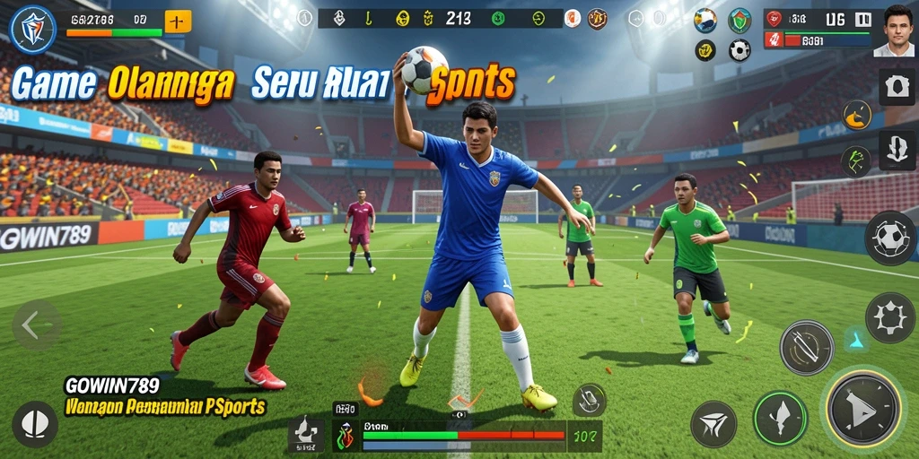 Tampilan gameplay GOWIN789 dengan aksi olahraga menegangkan.