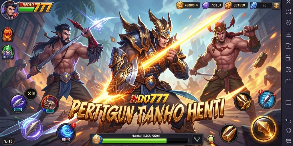 Tampilan gameplay INDO777 dengan aksi pertarungan yang mendebarkan.