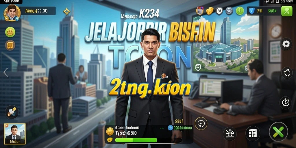Screenshot gameplay K234 menampilkan aksi mengelola bisnis Tycoon.