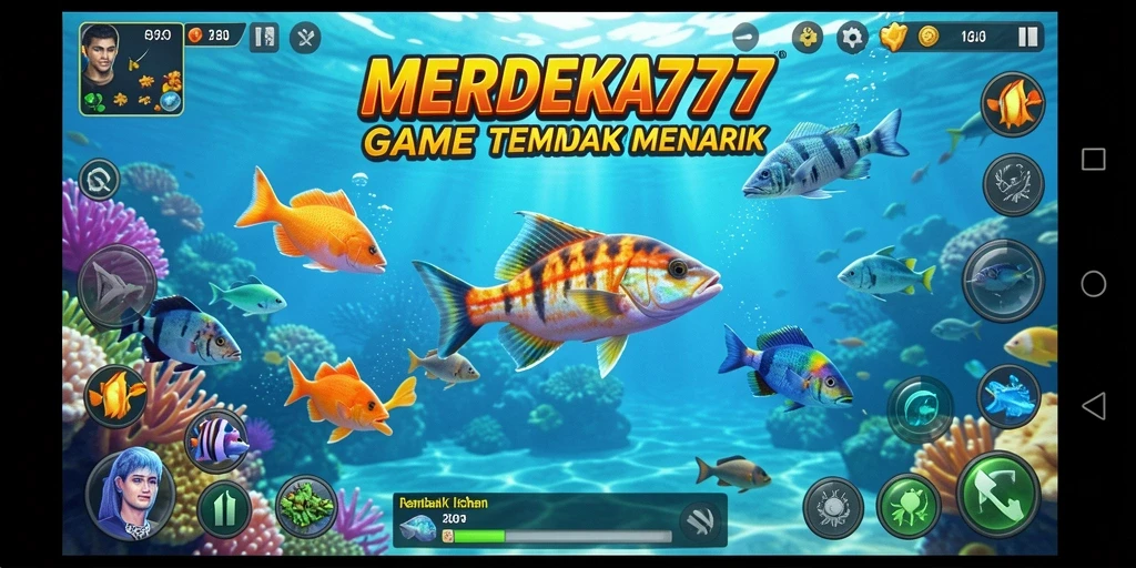 Tangkapan layar gameplay seru Tembak Ikan di MERDEKA777.
