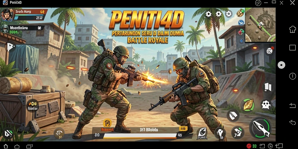 Tampilan gameplay seru dari PENITI4D di tengah pertempuran Battle Royale.