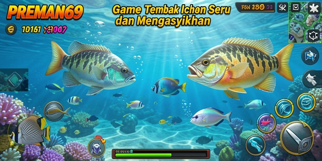 Tampilan gameplay Tembak Ikan yang seru di PREMAN69.