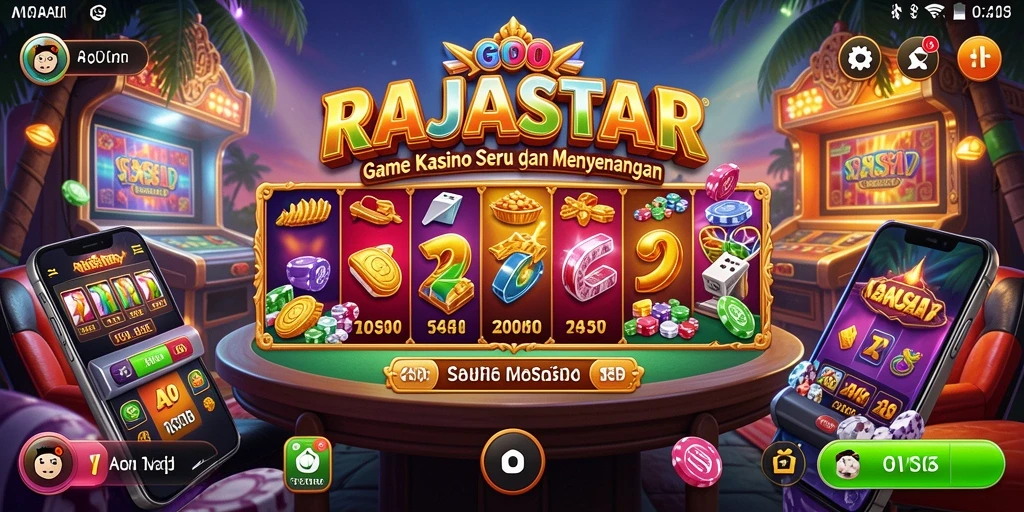 Tampilan seru gameplay Kasino RAJASTAR dengan antarmuka yang atraktif.