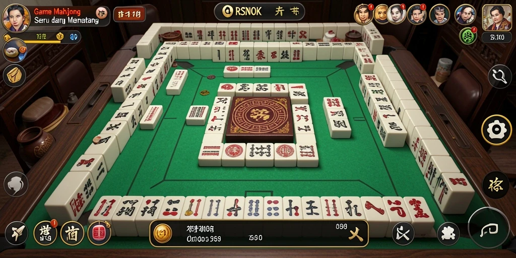 Tampilan menarik dari gameplay Mahjong di RSNOK.
