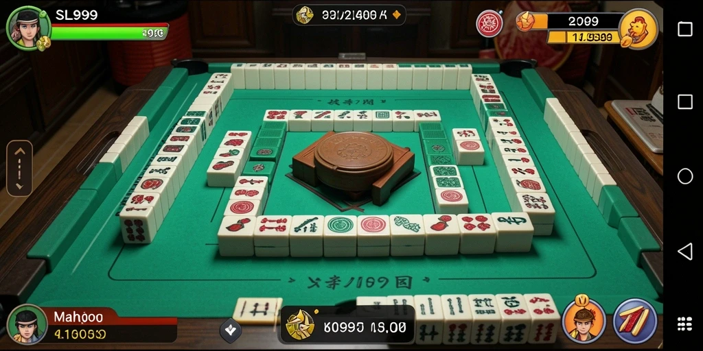 Tangkapan layar game SL999 dengan gameplay Mahjong yang menantang.