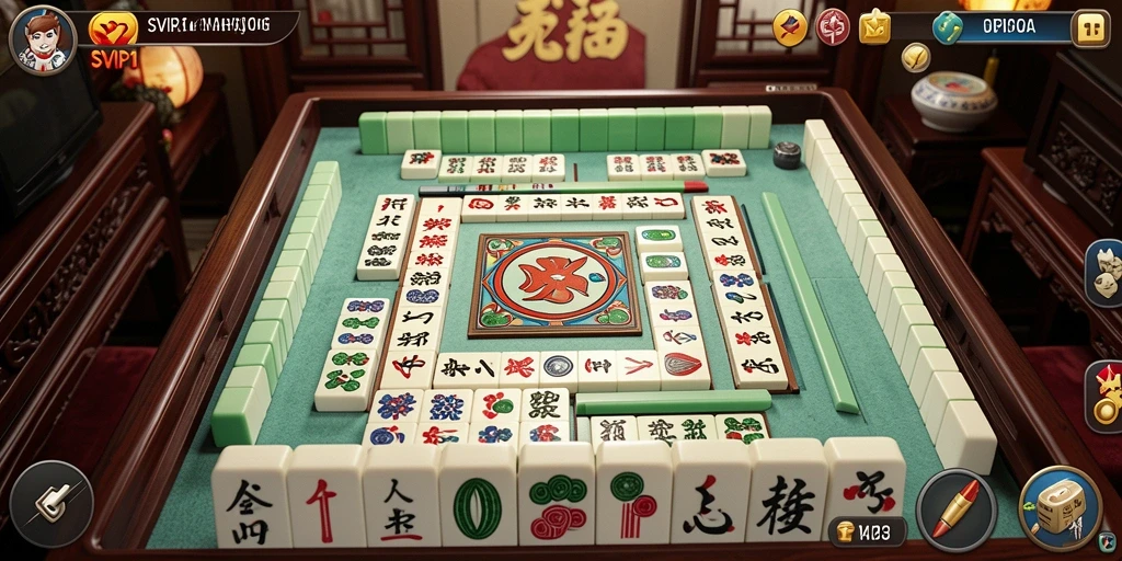 Screenshot SVIP1 menampilkan gameplay Mahjong yang seru dan menantang.